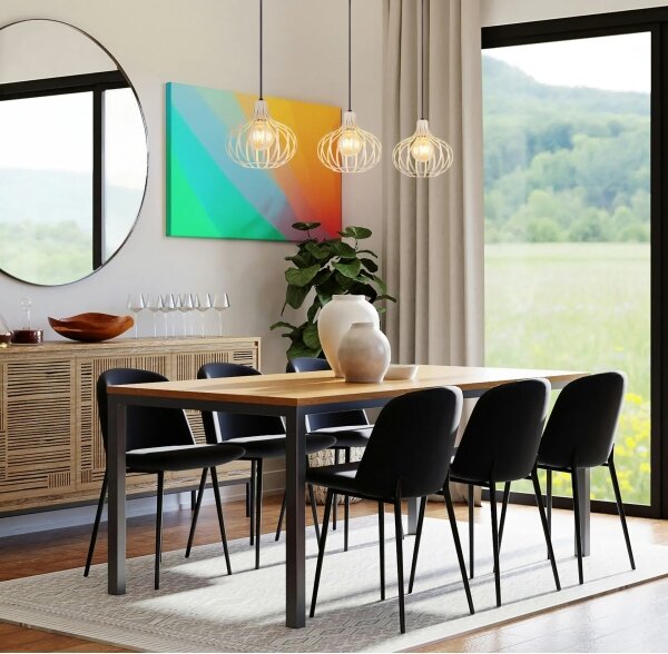 Globo 33370319 - Lampadario a sospensione MATEO 3xE27/40W/230V beige