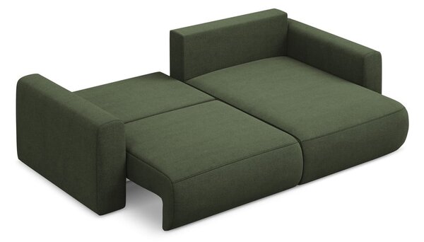 Divano angolare color kaki allungabile/con contenitore (con penisola a destra/con chaise lounge) Kapua – Makamii