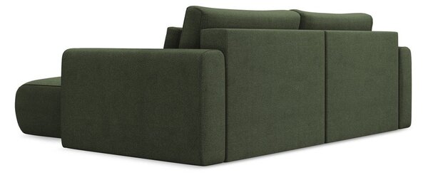 Divano angolare color kaki allungabile/con contenitore (con penisola a destra/con chaise lounge) Kapua – Makamii