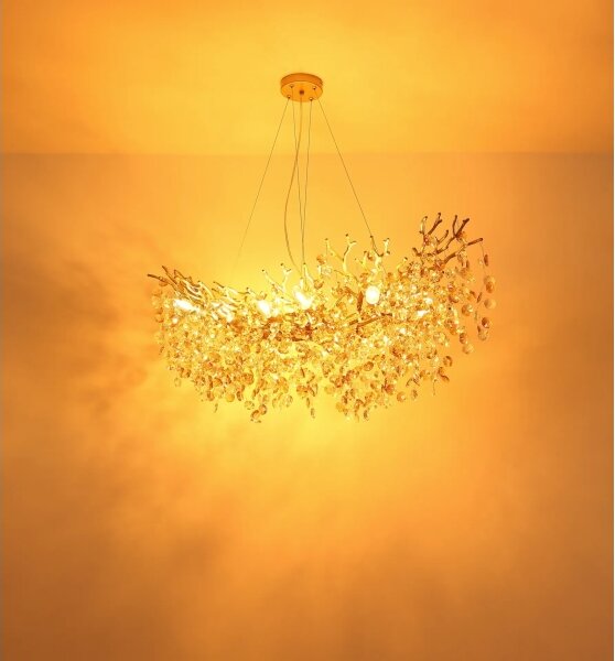 Globo 64138H3G - Lampadario sospeso QUEENA su cavo, 10xE14/40W/230V, dorato