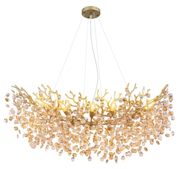 Globo 64138H3G - Lampadario sospeso QUEENA su cavo, 10xE14/40W/230V, dorato