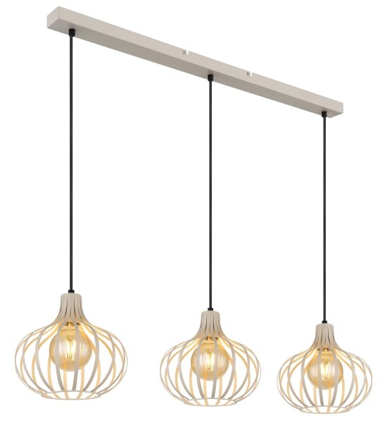 Globo 33370319 - Lampadario a sospensione MATEO 3xE27/40W/230V beige