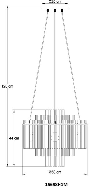 Globo 15698H1M - Lampadario a sospensione con cavo GORLEY 5xE27/60W/230V oro