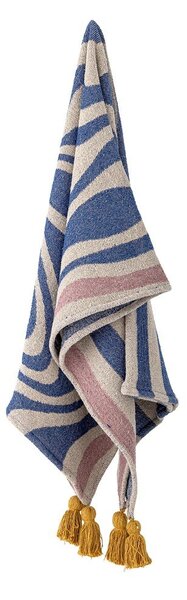 Coperta blu in misto cotone 130x160 cm Arlie – Bloomingville