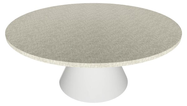 Artù White - Tavolo da pranzo rotondo ⌀ 120 cm in legno laminato con base a cono in metallo Grigio Testurizzato