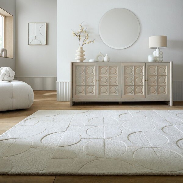 Tappeto avorio in lana tessuto a mano 200x290 cm Gigi – Flair Rugs