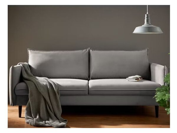 Divano grigio con rivestimento in velluto 203 cm Juli – Ropez