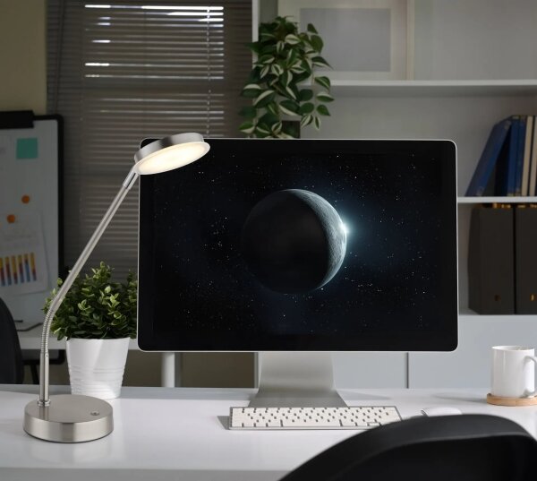 Globo 58504TN - Lampada da tavolo dimmerabile a LED con controllo touch SILVIO LED/6,5W/230V cromo opaco