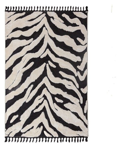 Tappeto bianco e nero 133x190 cm Esra Zebra – Flair Rugs