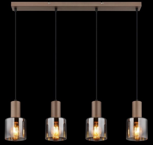 Globo 54318-4H - Lampadario a sospensione su cavo WALTON 4xE27/40W/230V