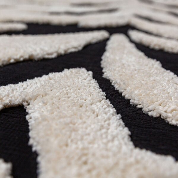 Tappeto bianco e nero 133x190 cm Esra Zebra – Flair Rugs