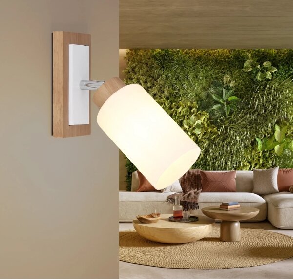 Globo 15977-1 - Faretto da parete ROWENA 1xE27/60W/230V beige/bianco