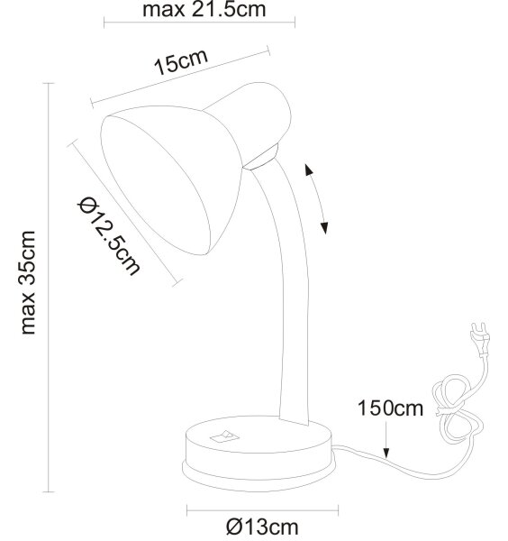Globo 2485S - Lampada da tavolo BASIC 1xE27/40W/230V nera