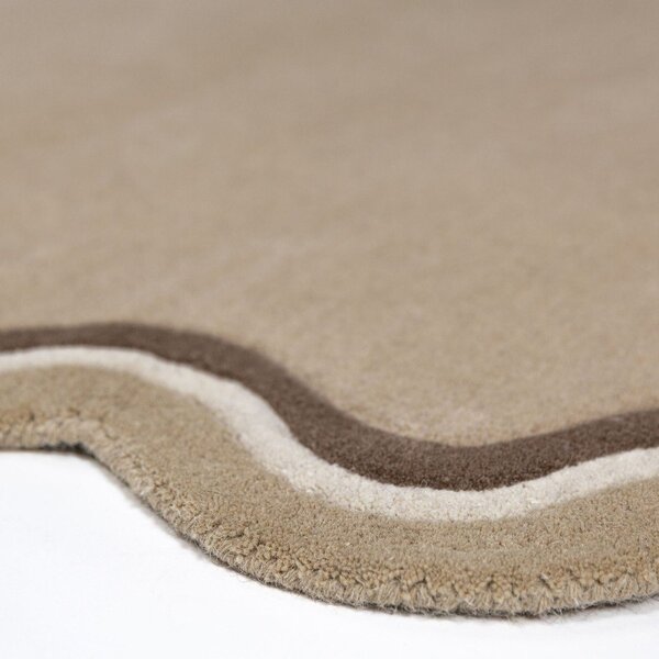 Tappeto di colore naturale in lana tessuto a mano 160x230 cm Leo Scallop – Flair Rugs