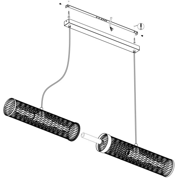 Eglo 43534 - Lampadario su corda REDCLIFFE 4xE27/40W/230V