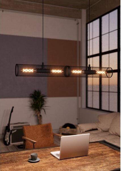Eglo 43534 - Lampadario su corda REDCLIFFE 4xE27/40W/230V