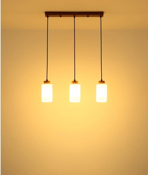 Globo 15977-3H - Lampadario a sospensione con cavo ROWENA 3xE27/60W/230V beige/bianco