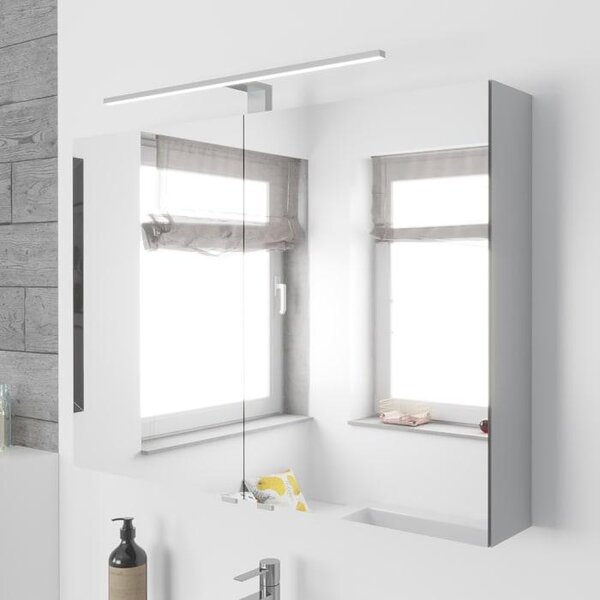 Mobile bagno sospeso Lodge, 90 cm, con 2 ante e illuminazione a LED integrata