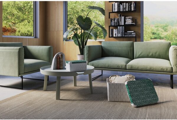 Scatola con coperchio bianca/verde in plastica 29,5x19,5x13,5 cm S – Curver