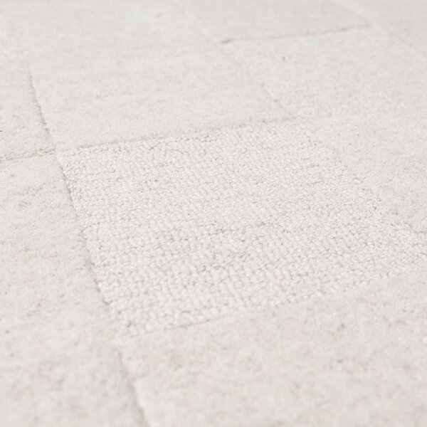Tappeto avorio in lana tessuto a mano 200x290 cm Checkerboard – Flair Rugs