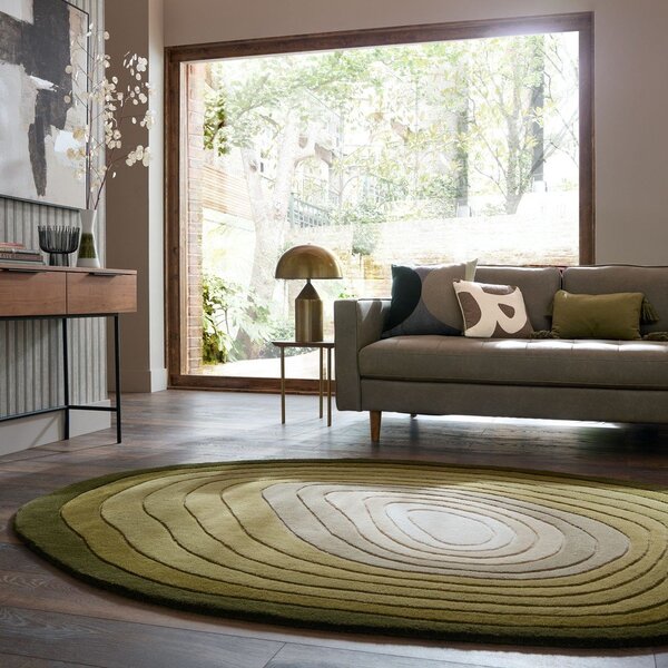 Tappeto verde in lana tessuto a mano 160x230 cm Puddle Ombre – Flair Rugs