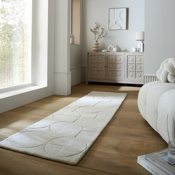 Passatoia avorio in lana tessuta a mano 60x230 cm Gigi – Flair Rugs