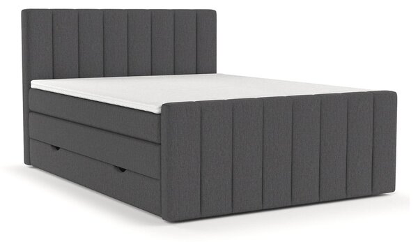 Letto boxspring grigio con contenitore 140x200 cm Ruby - Maison de Rêve