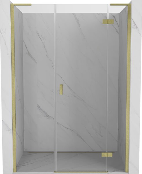 Mexen Mist-H L porta doccia a battente destra 145 cm, trasparente, dorato spazzolato - 8A5L-145-001-55-00-P
