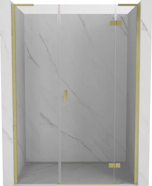 Mexen Mist-H L porta doccia a battente destra 145 cm, trasparente, dorato spazzolato - 8A5L-145-001-55-00-P