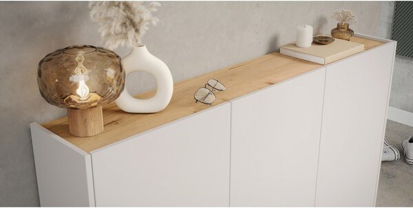 Armadietto color crema con effetto rovere 138x105x25 cm Libbiano – Germania