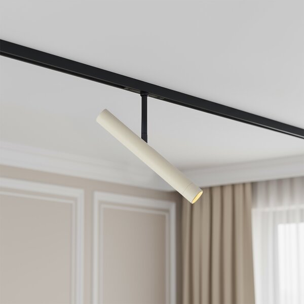 Faretto moderno beige e nero per sistema a binario monofase - Slimline Avery