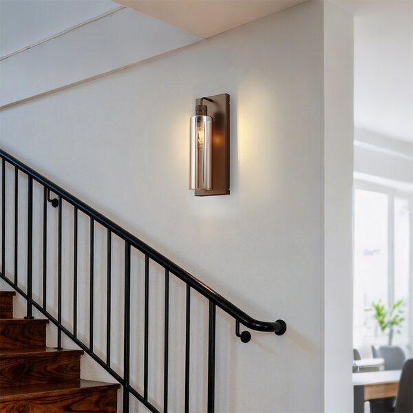 Applique Hotel Chic bronzo scuro con vetro ambrato - Stavelot