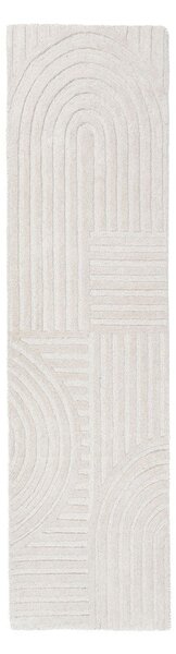Passatoia avorio in lana tessuta a mano 60x230 cm Zen Garden – Flair Rugs
