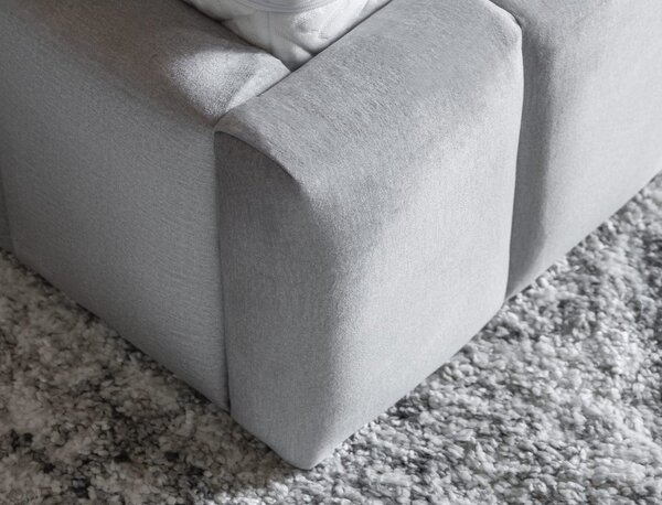 Letto matrimoniale imbottito grigio chiaro con contenitore con rete inclusa 140x200 cm Lamica – ELTAP
