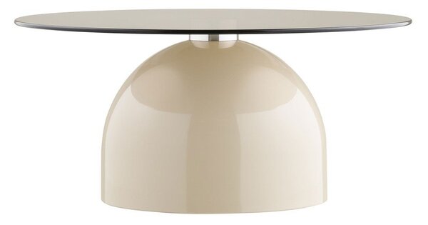 Tavolino da salotto rotondo beige con piano in vetro ø 70 cm Ravello – House Nordic