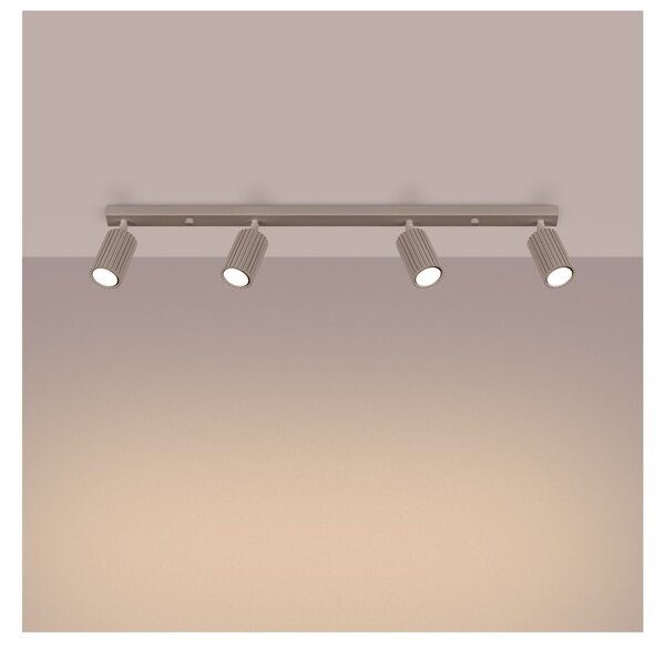Faretto grigio tortora in metallo 6,5x81 cm Gleam – Sollux