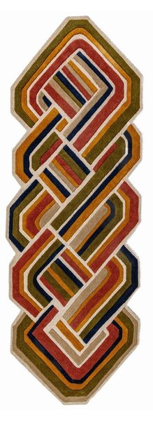 Passatoia in lana tessuta a mano 80x300 cm Lattice Shaped – Flair Rugs