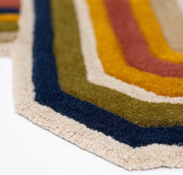 Passatoia in lana tessuta a mano 80x300 cm Lattice Shaped – Flair Rugs