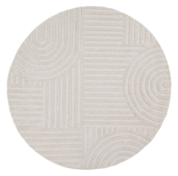 Tappeto rotondo avorio in lana tessuto a mano ø 160 cm Zen Garden – Flair Rugs