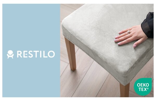 Coprisedia grigio chiaro con rivestimento elastico per sedie 48 cm Sento – Restilo