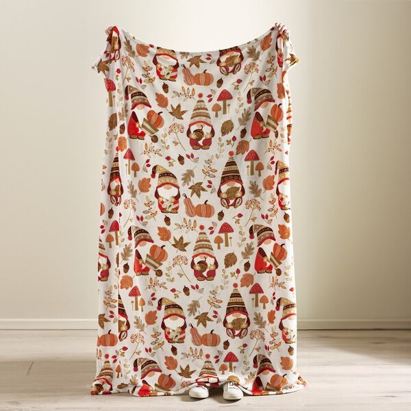 Coperta arancione e marrone in micropile 130x170 cm Woodland Gonks – Catherine Lansfield