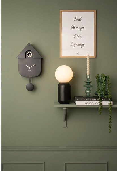 Orologio da parete nero , 21,5 x 41,5 cm Modern Cuckoo - Karlsson