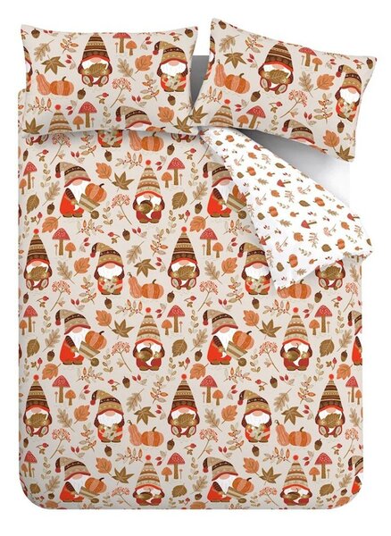 Set copripiumino e federa arancione e marrone per letto singolo 135x200 cm Woodland Gonks – Catherine Lansfield