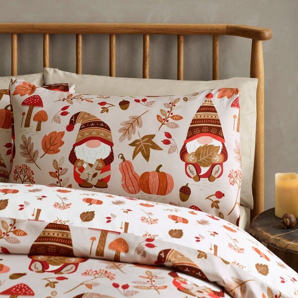 Set copripiumino e federa arancione e marrone per letto singolo 135x200 cm Woodland Gonks – Catherine Lansfield