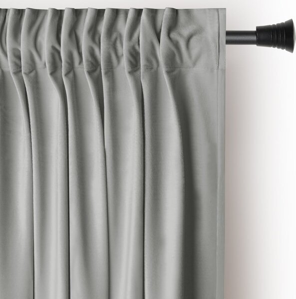 Tenda parzialmente oscurante grigia in velluto 140x245 cm Pleat – Restilo