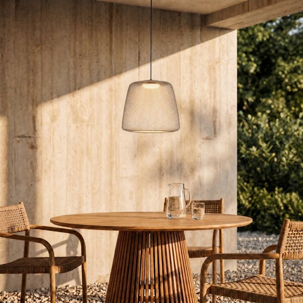 Lampada LED a sospensione Lucande Korvyn, grigio pietra, Ø 50 cm, dimmerabile Korvyn Lucande,, Alluminio / Grigio / Zincato, Metallo, Design