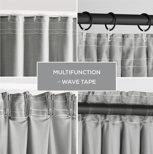 Tenda parzialmente oscurante grigia in velluto 140x245 cm Pleat – Restilo