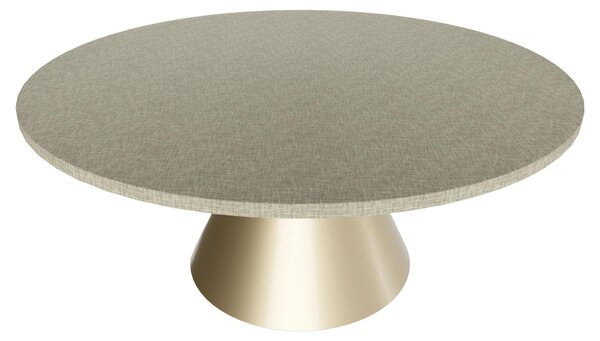 Artù Brass - Tavolo da pranzo rotondo ⌀ 120 cm in legno laminato con base a cono in metallo Grigio Testurizzato