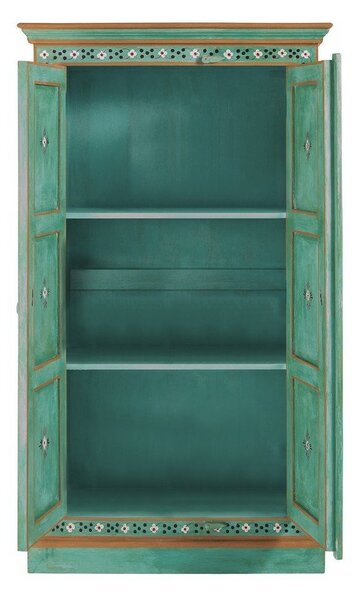 Armadietto verde in mango massiccio 87x152x38 cm Prem – Støraa