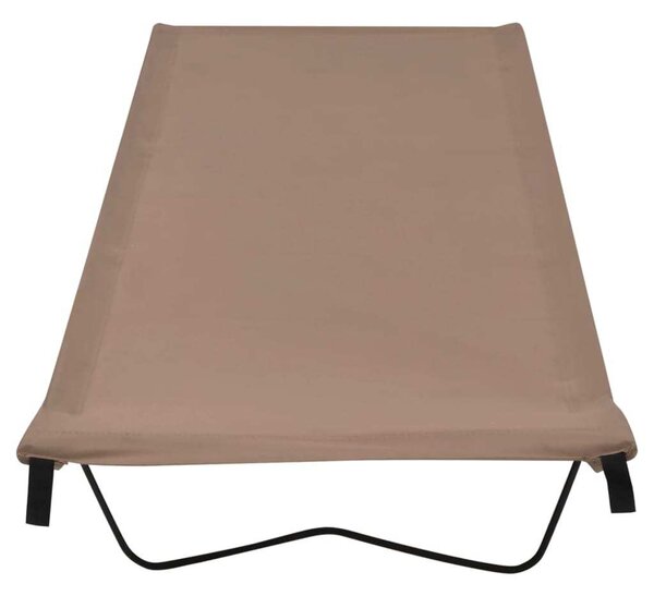 Lettino da Campeggio 180x60x19cm Tessuto Oxford Acciaio Grigio